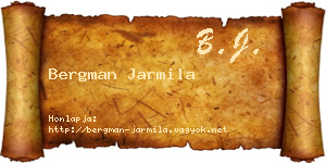 Bergman Jarmila névjegykártya